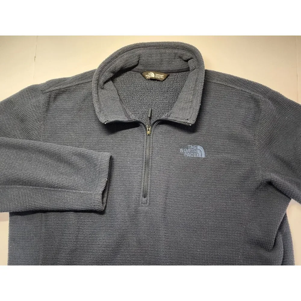 The North Face Mens Size XL Blue Long Sleeve Waffle Knit 1/4 Zip‎ Sweatshirt